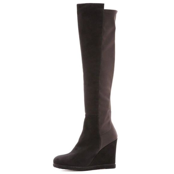 Stuart Weitzman Demiswoon Suede Wedge Heel Over The Knee Boots - Picture 1 of 9